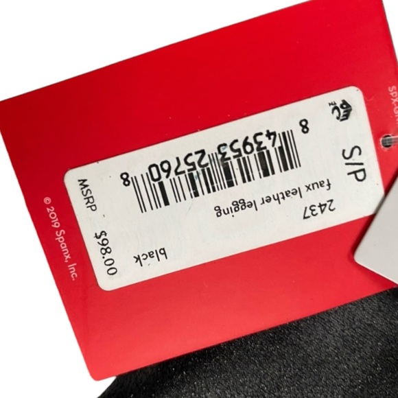 NWT - SPANX - Black Faux Leather Leggings - Size Small - ShapeWear - Minimalist - Picture 9 of 10